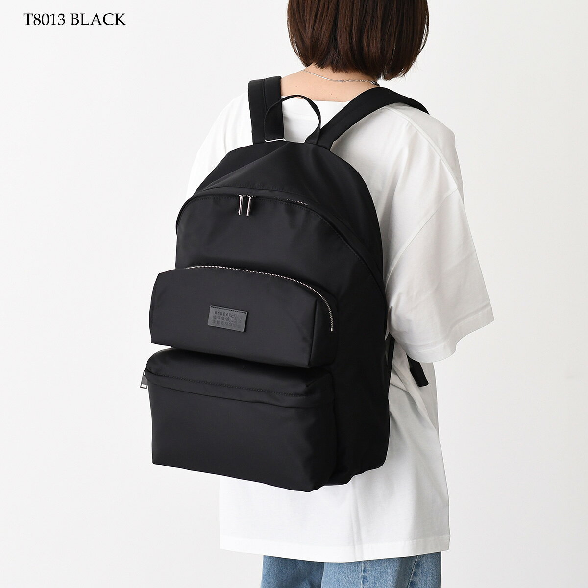 【10/7発送予定｜P5倍】MM6 MAISON MARGIELA エムエムシックス メゾン マルジェラ リュック ニューメリック 3ポケット バックパック SB5WA0006 P8504 レディース ユニセックス ブラック ナイロン ジッパー開閉 A4収納可能 再入荷 select-felice2017-10010932 セレクトショップFELICE サンプル画像2