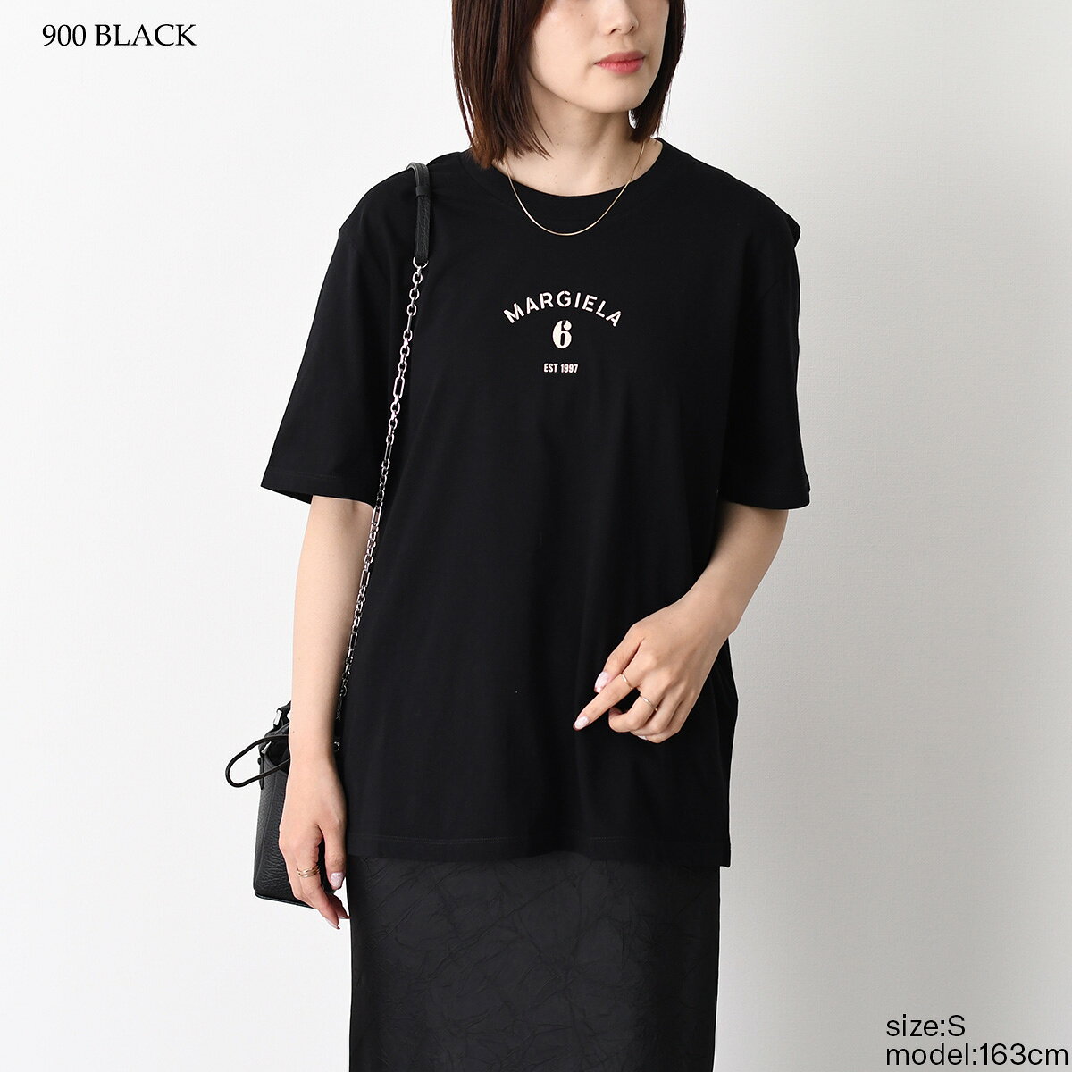 MM6 MAISON MARGIELA エムエムシックス メゾン マルジェラ Tシャツ トップス MARGIELA 6 SH2GC0038 M20048 レディース ユニセックス ブラック ホワイト コットン 半袖 クルーネック ブランド ロゴ modermi 26SS入荷