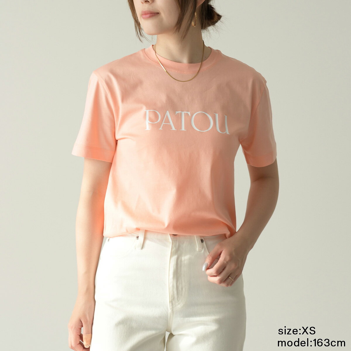 【P3倍&MAX5,000円OFFクーポン配布中】PATOU パトゥ ロゴTシャツ JE0299999 レディース ロゴ プリント コットン オーガニック ピンク クルーネック 半袖 人気 おすすめ ギフト プレゼント 3