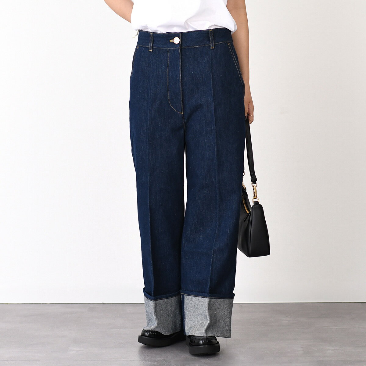 【10％OFF対象＆P10倍】PATOU パトゥ デニム ジーンズ ボトムス アイコニックデニムパンツ TR003 0008 レディース ロデオブルー ネイビー オーガニック コットン カジュアル