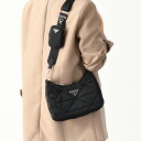 PRADA プラダ バッグ ショルダーバッグ Ry-Nylon 1BC151 RDJN レディース ロゴ NERO ストラップ ブラック 黒 パテッド ホーボー ポーチ付き キルティング