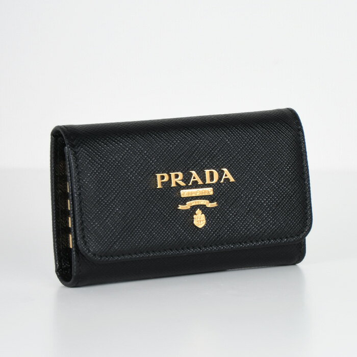 PRADA プラダ サフィアーノ キーケース キーホルダー 1PG004 QWA レディース ブラック 4連 キーリング 取り外し可能 SAFFIANO レザー ブラックのサムネイル