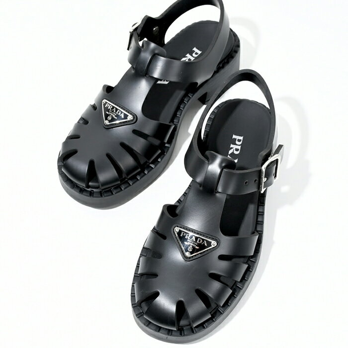 【P10倍&6/10限定2人に1人最大全額ポイントバック】PRADA プラダ 靴 スポーティ フォームラバーサンダル 1X857M 3LKK レディース BLACK ブラック 黒 サンダル シンプル ロゴ レトロ ラバー 春 夏 人気 おすすめ ギフト プレゼントのサムネイル