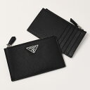 PRADA プラダ カードケース コインケース サフィアーノトライアングル SAFFIANO 2MC086 QHH メンズ ユニセックス ブラック トライアング...