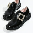 Roger Vivier ロジェヴィヴィエ 靴 ローファー ヴィヴ レンジャー パテントレザーシューズ RVW54835700D1P レディース B999 BLACK ブラック 黒 レザー クリスタル プレゼント 人気 おすすめ