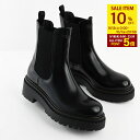 【全品P5倍&10%オフクーポン対象】PRADA プラダ ブーツ シューズ レザー チェルシーブーツ 1T744N ULR レディース ブラック ショートブーツ...