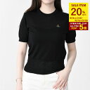 【全品P5倍&20%オフクーポン対象】Vivienne Westwood ヴィヴィアン ウエストウッド ニット トップス BEA ハーフスリーブニット 18030020 Y000Q レディース ブラック 半袖 ウール ワンポイント
