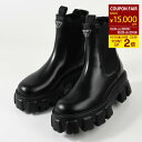 【P2倍&最大15000円クーポン】PRADA プラダ ブーツ 靴 1T256NB4L モノリス ブラッシュドレザー チェルシーブーツ レディース ブラック 黒...