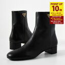 【P10倍&最大15000円クーポン】PRADA プラダ ブーツ シューズ 1T607N 070 アンクルブーツ レディース ブラック 黒 レザー 本革 靴 秋...