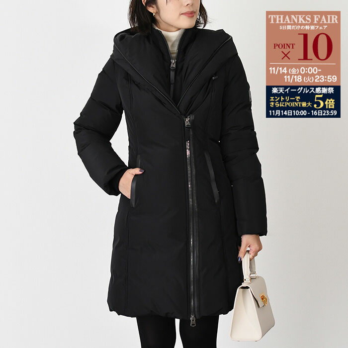 【P10倍対象＆金土日限定クーポン配布中】MACKAGE マッカージュ ダウン KAY-NFR ダウンジャケット レディース ブラック 冬 防寒 フード 無地
