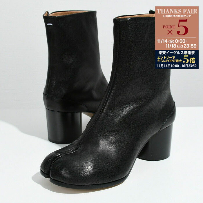 【P5倍対象＆金土日限定クーポン配布中】MAISON MARGIELA メゾン マルジェラ ブーツ 「タビ」ブーツ S58WU0246 P3753 レディース BLACK ブラック レザー スプリットトゥ 足袋