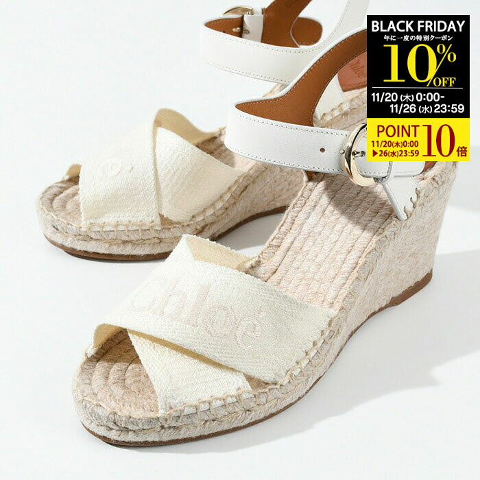 【10％OFFクーポン＆P10倍】CHLOE クロエ サンダル シューズ ウェッジサンダル アンクルストラップ CHC..