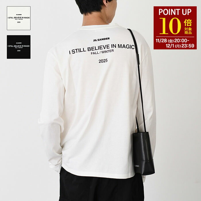【P10倍対象商品】JILSANDER ジルサンダー Tシャツ Jil Sanderロゴ バック プリント コットン クルーネック 長袖Tシャツ J22GC01...