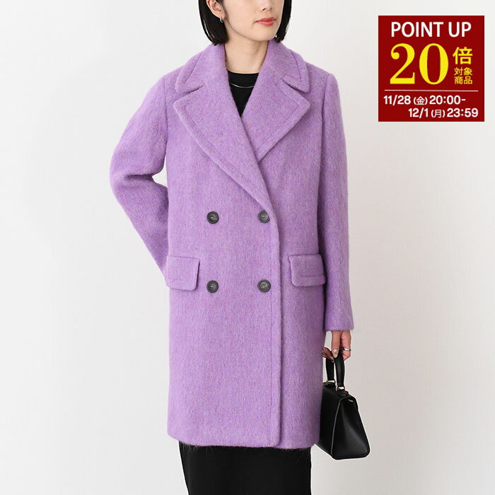 【P20倍対象商品】Weekend Max Mara ウィークエンド マックスマーラ アウター HELLO ウールブレンド ダブルコート 5016032600 レディース パープル 裏地 ボタン開閉 秋冬のサムネイル