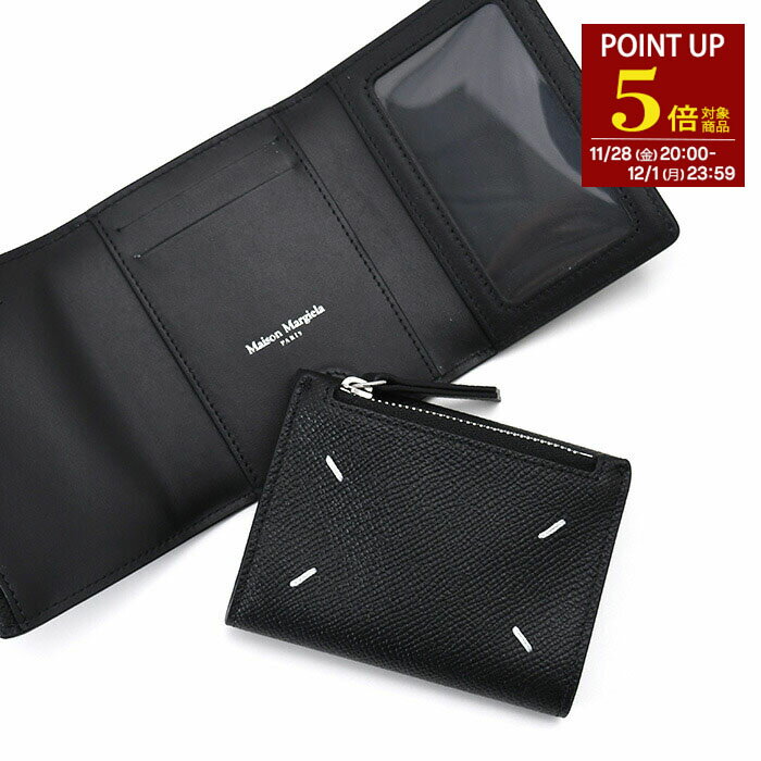 楽天セレクトショップFELICE【P5倍対象商品】MAISON MARGIELA メゾン マルジェラ 財布 レザー 三つ折り ウォレット SA2UI0018 P4745 メンズ ユニセックス ブラック 牛革 ギフト