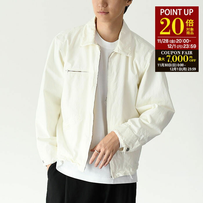 楽天セレクトショップFELICE【P20倍対象＆クーポン】MM6 MAISON MARGIELA エムエムシックス メゾン マルジェラ アウター ジャケット キルティング コットンキャンバス SH0AM0004 S78548 メンズ ホワイト ブルゾン ジップ オーバー ステッチ 春 秋