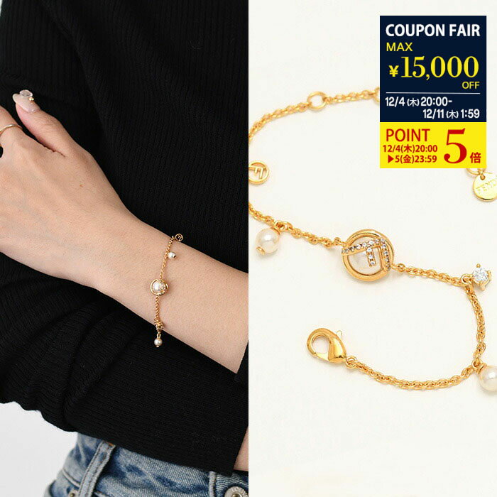 楽天セレクトショップFELICE【28H限定P5倍＆クーポン】FENDI フェンディ ブレスレット アクセサリー エフ イズ フェンディ 8AL103 A8SJ レディース オケージョン ギフト ゴールド クリスタル