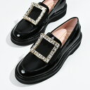 【訳あり】Roger Vivier ロジェ ヴィヴィエ 靴 シューズ ヴィヴ レンジャー ストラスバックルレザーローファー RVW54825880D1P レディース ブラック レザー スワロフスキー クリスタル エレガント オケージョン