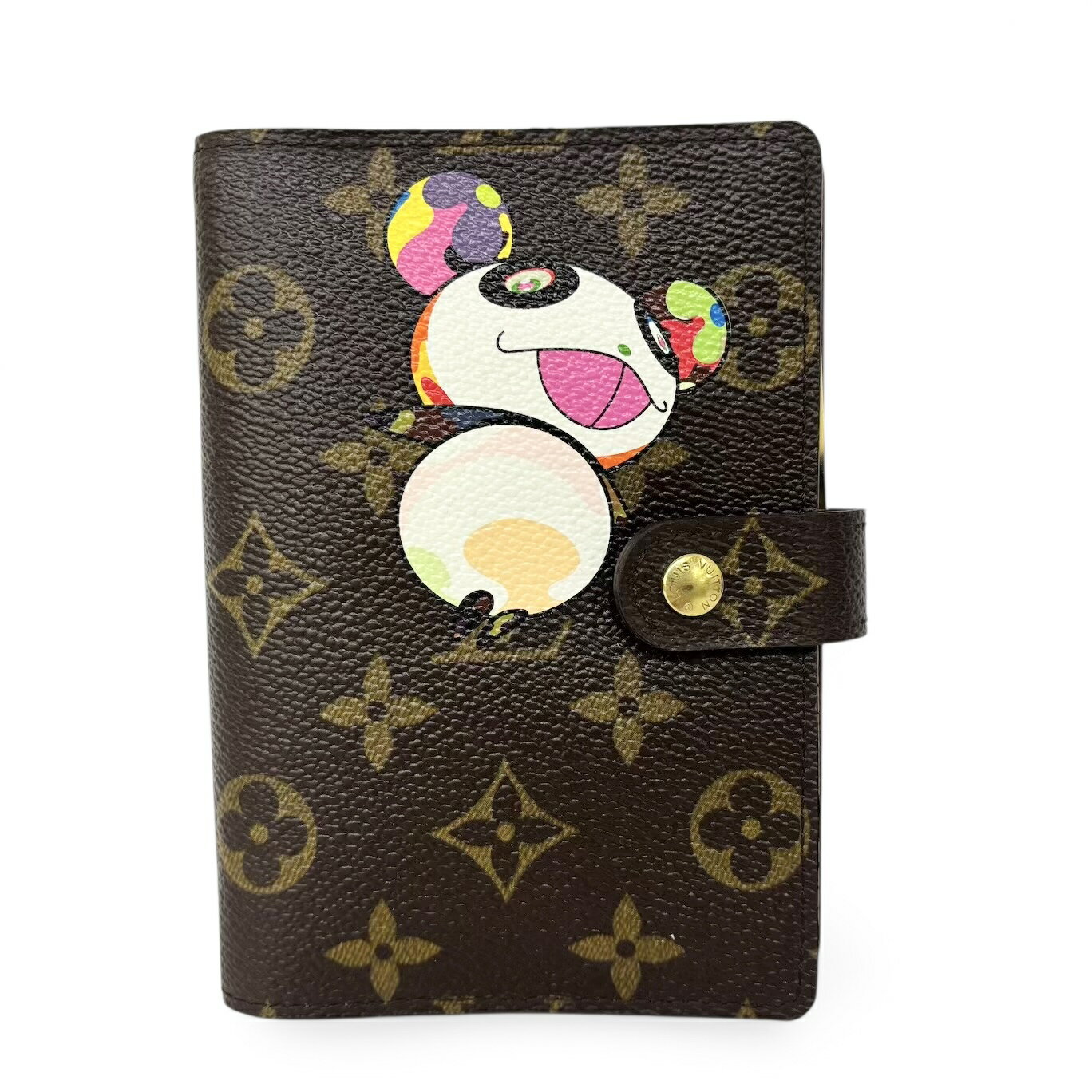 LOUIS VUITTON ルイ ヴィトン アジェンダPM モノグラム キャンバス モノグラム パンダ 村上隆 手帳カバー ブラウン マルチカラー ゴールド金具 R20011 CA0074