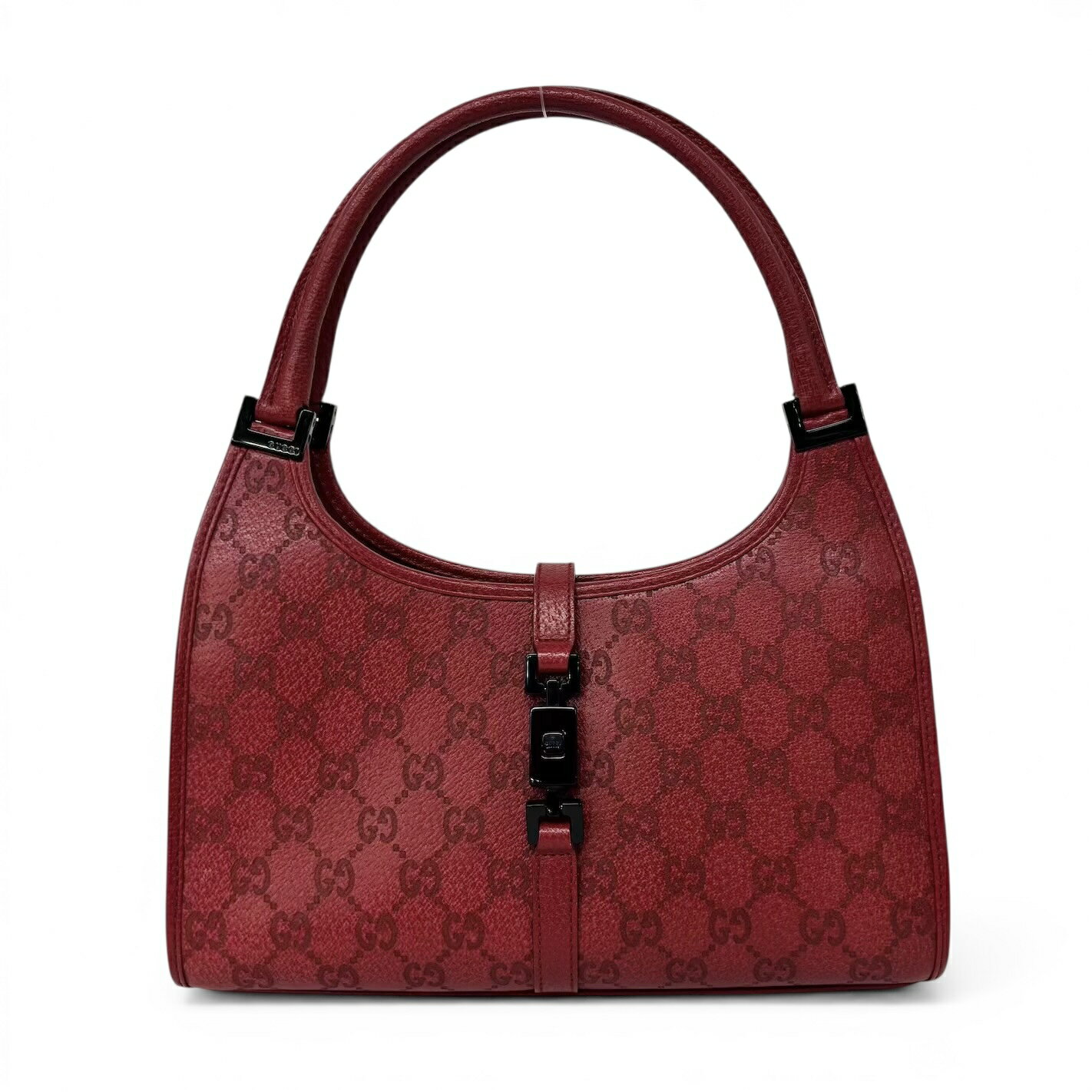 ＧＧ柄キャンバス グッチ GUCCI ジャッキー ハンドバッグ スモール GG柄 キャンバス 赤 64964