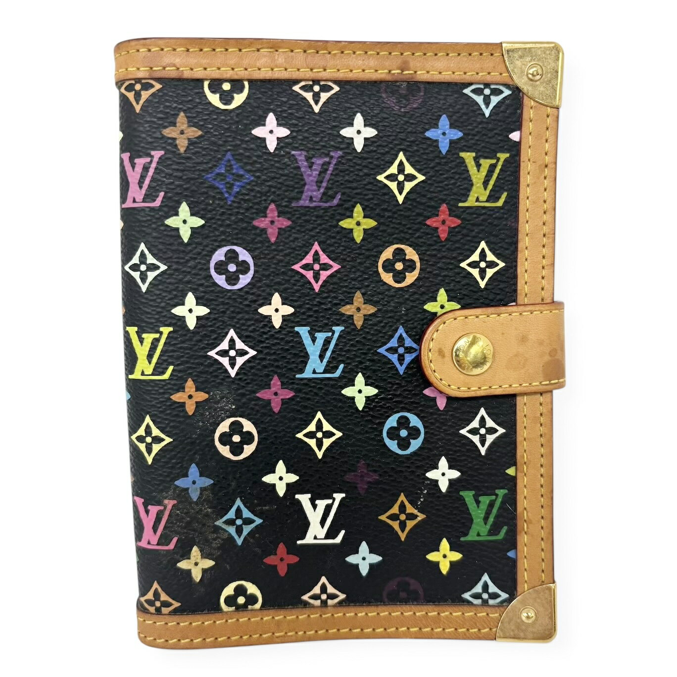 LOUIS VUITTON ルイ ヴィトン モノグラムマルチカラー アジェンダPM 手帳カバー 6穴式手帳カバー システム手帳 ノワール ブラック R20895