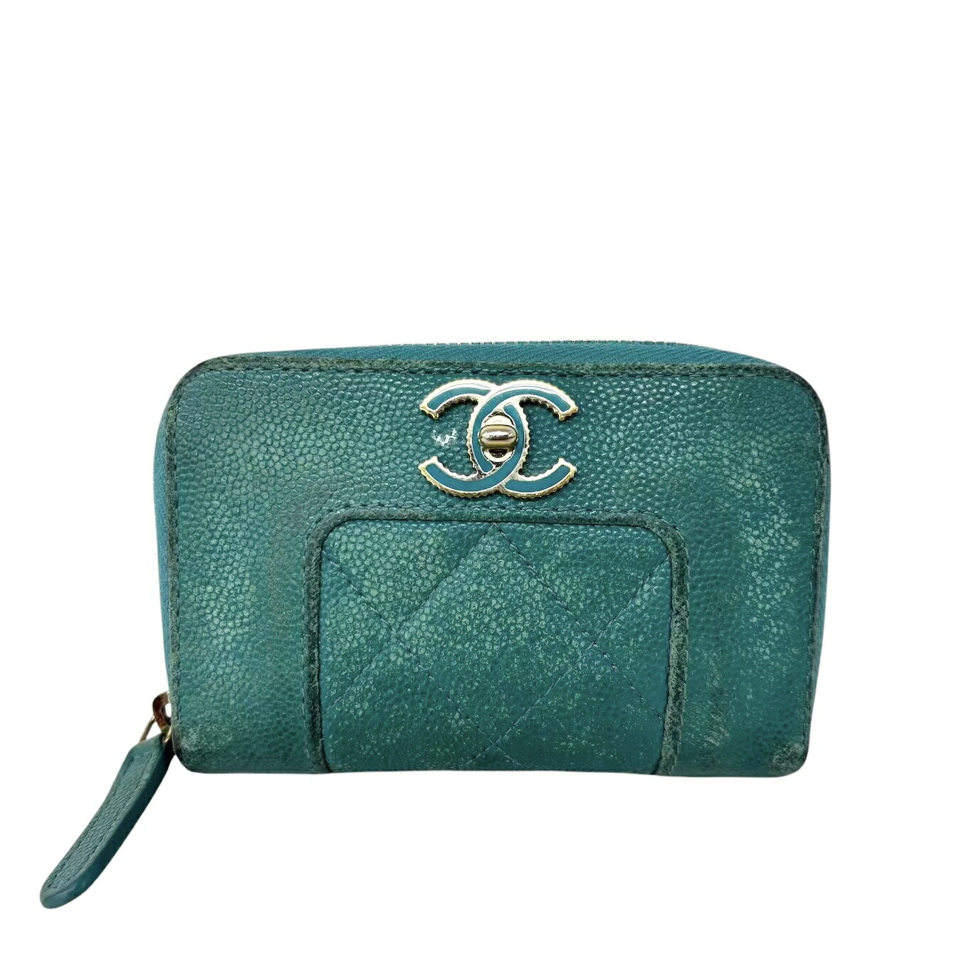 美品♥デニム マトラッセ ターンロック ウォレット 長財布 ブルー 2.55 CHANEL - 美品♥デニム マトラッセ ターンロック ウォレット 長財布