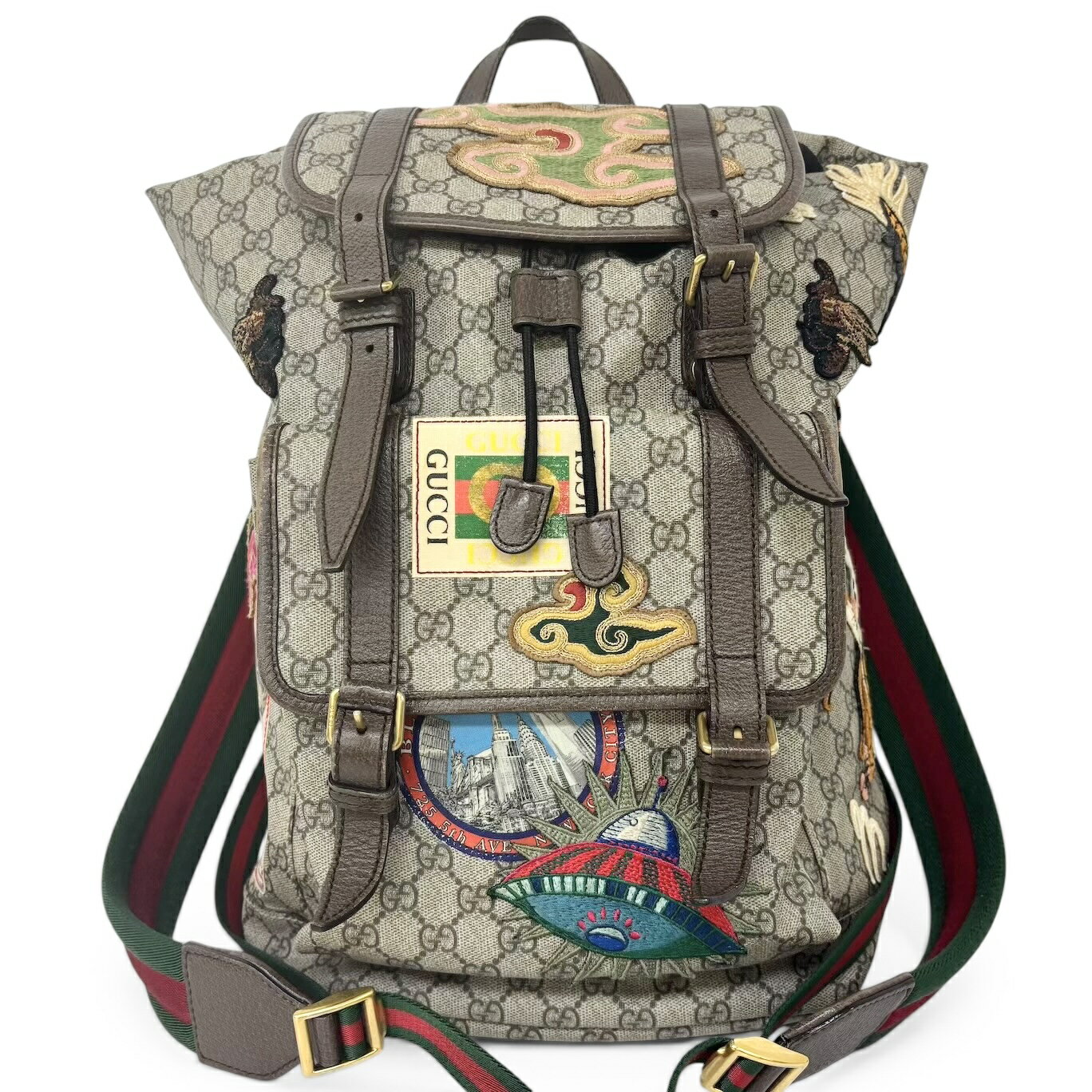 希少✨GUCCI 昆虫柄 リュック・バックパック グッチ バッグ スーパーコピー アニマリエ ビー（ハチ） 付き ウェブ