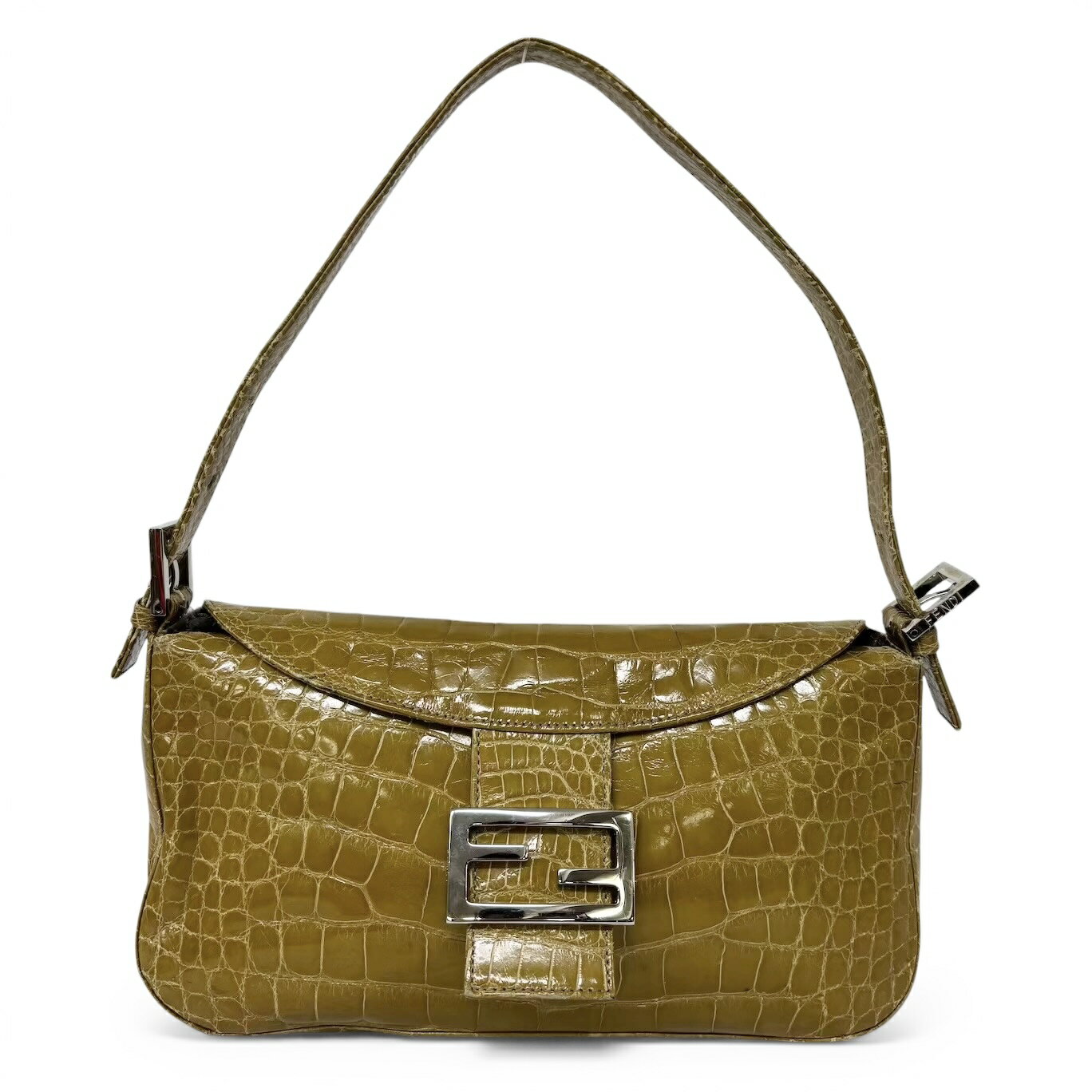 FENDI - FENDI フェンディ　クロコ　ショルダーバッグ　ライトブラウン　マンマバケット