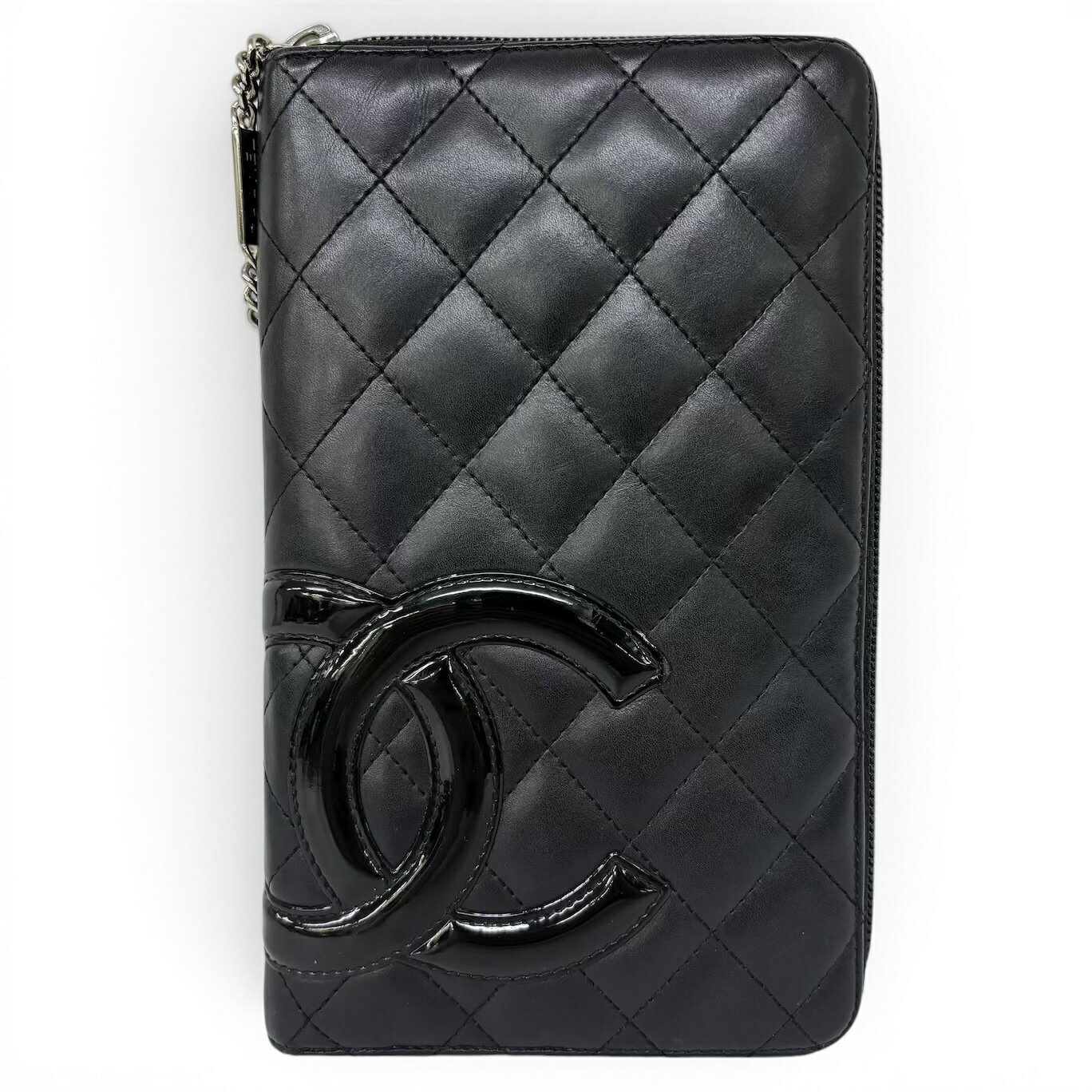 CHANEL(シャネル) Wホック財布 カンボンライン 黒 ラムスキン×エナメル（レザー） 楽天市場】【財布】CHANEL シャネル カンボンライン がま口財布 ガマ口