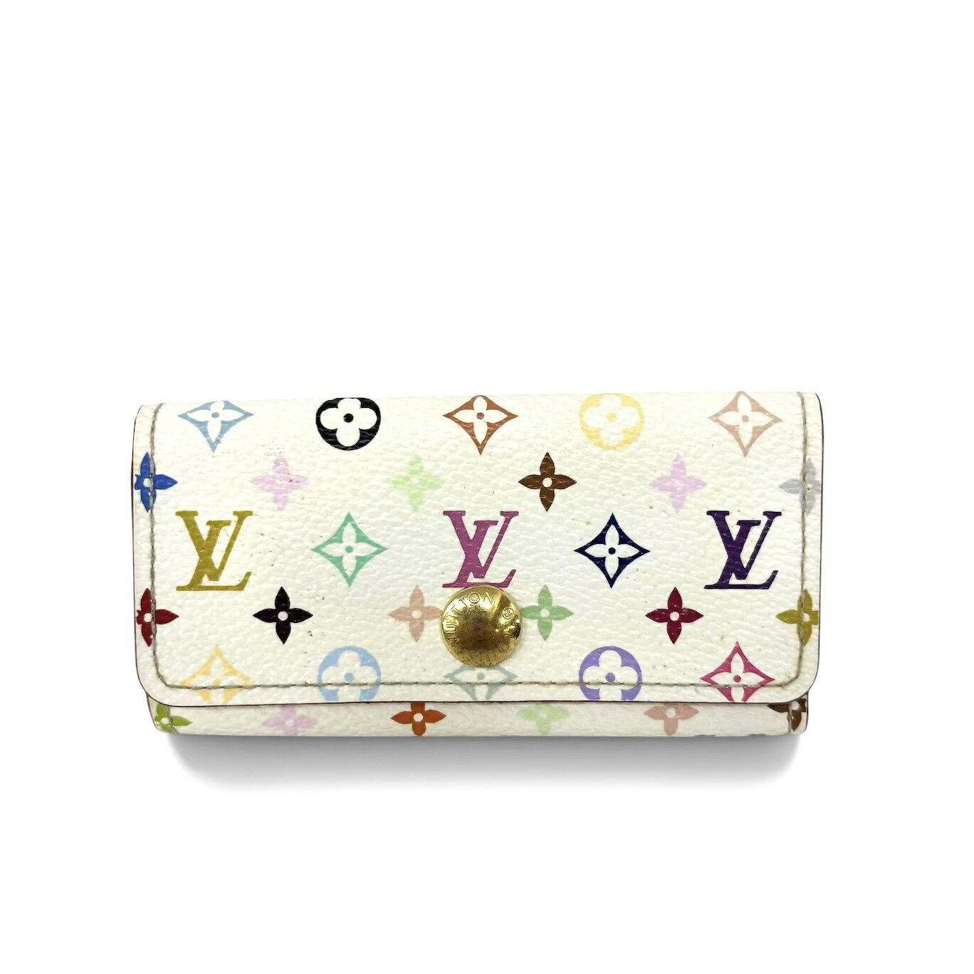 LOUIS VUITTON ルイ ヴィトン モノグラムマルチカラー ミュルティクレ4 4連キーケース ブロン リッチ 白 ホワイト ピンク M93731