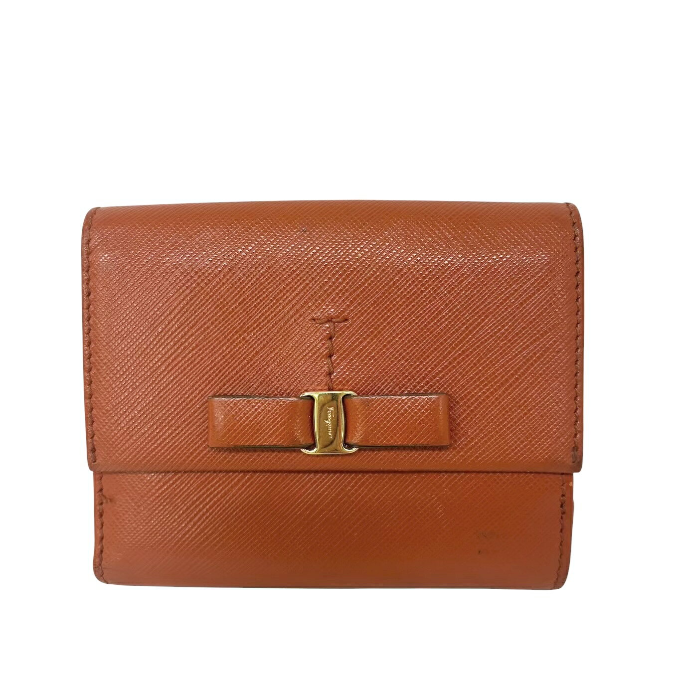 乐天商城 - Salvatore Ferragamo サルヴァトーレフェラガモ カードケース パスケース 二つ折り コンパクト ヴァラリボン レザー レッド