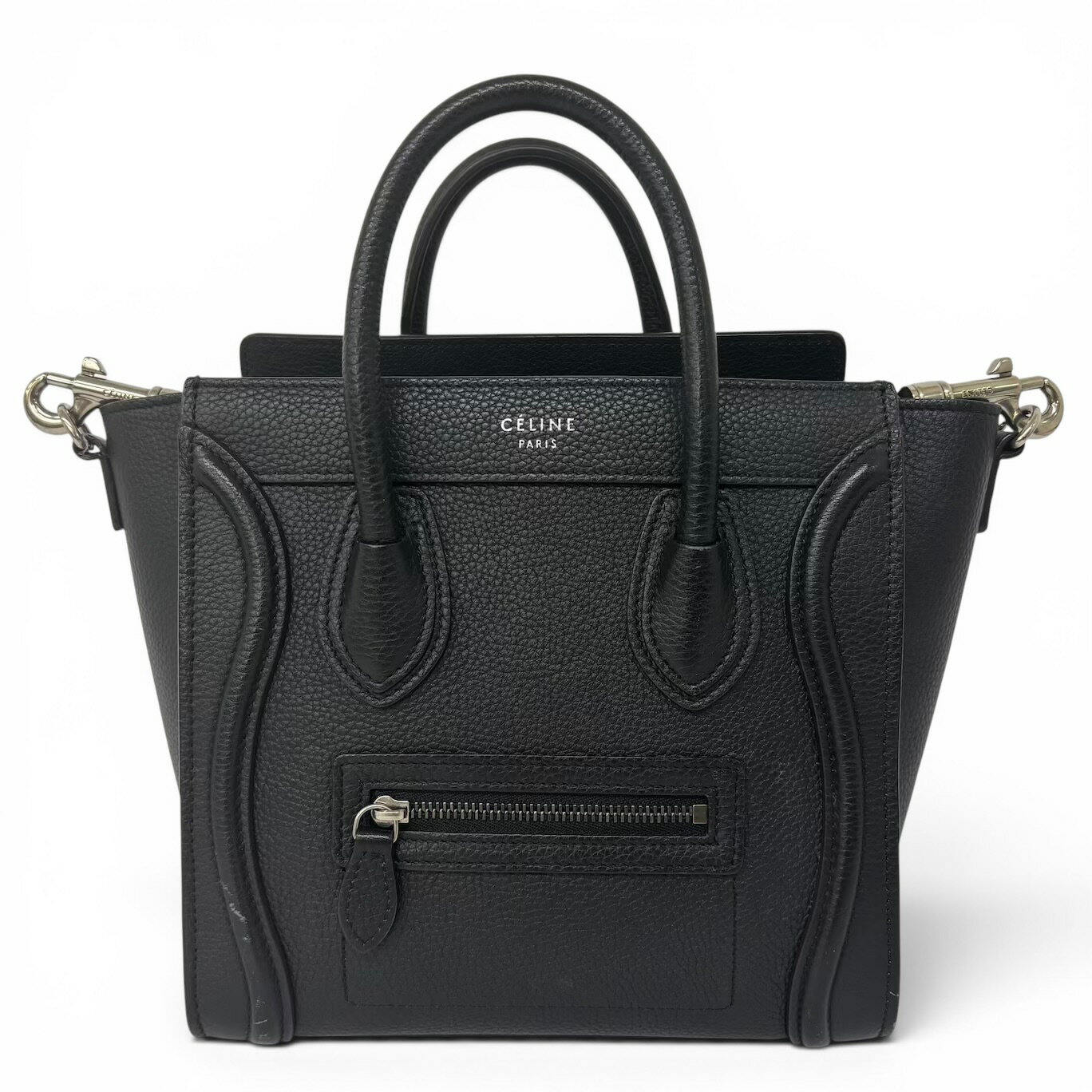 CELINE セリーヌ ラゲージ ナノ ミディアム トートバッグ バッグ バック ブラック レディース