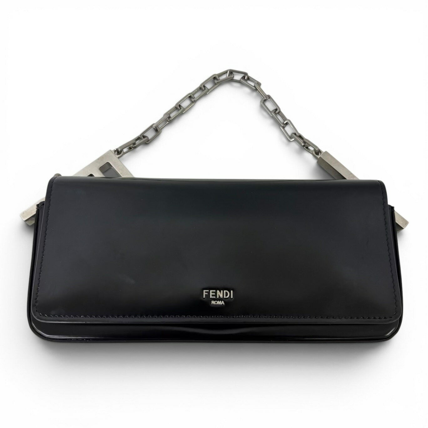 FENDI - FENDI フェンディ FENDI First ファースト スモール チェーンショルダーバッグ レザー ブラック シルバー金具 レディース