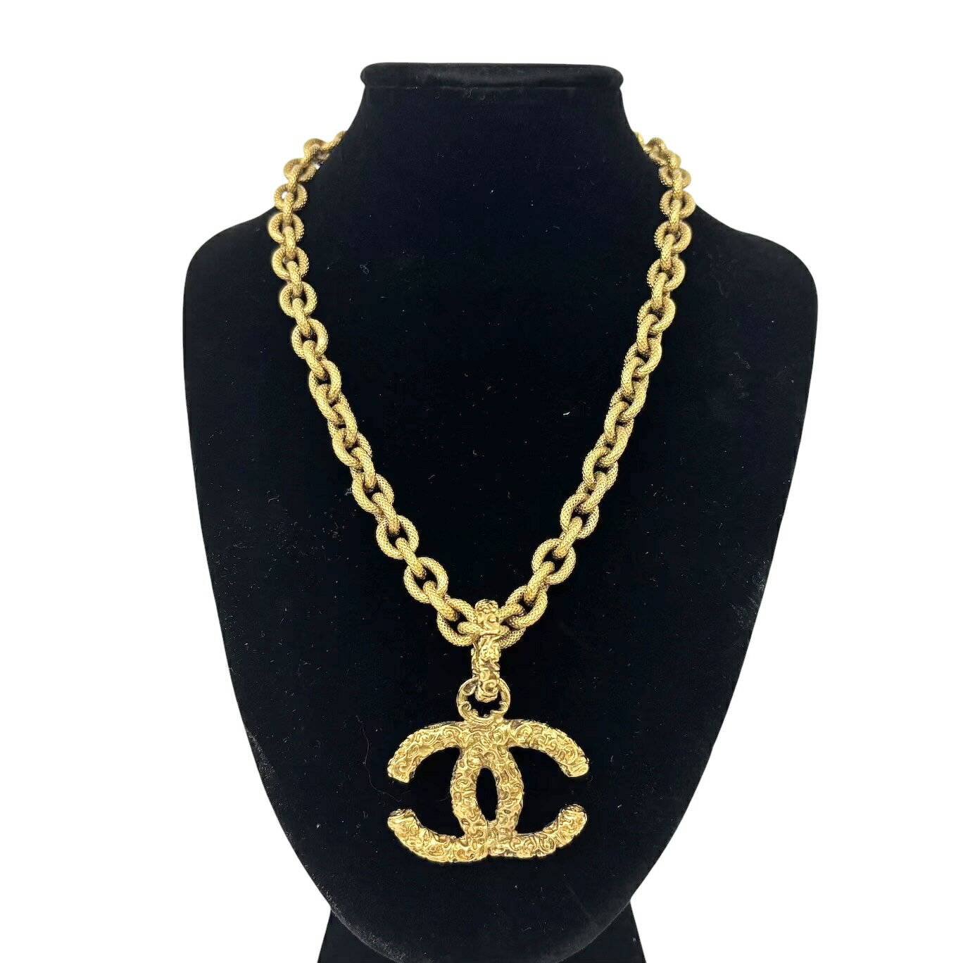 乐天商城 - CHANEL シャネル ヴィンテージ ココマーク ビッグロゴ チェーン ネックレス ゴールド レディース