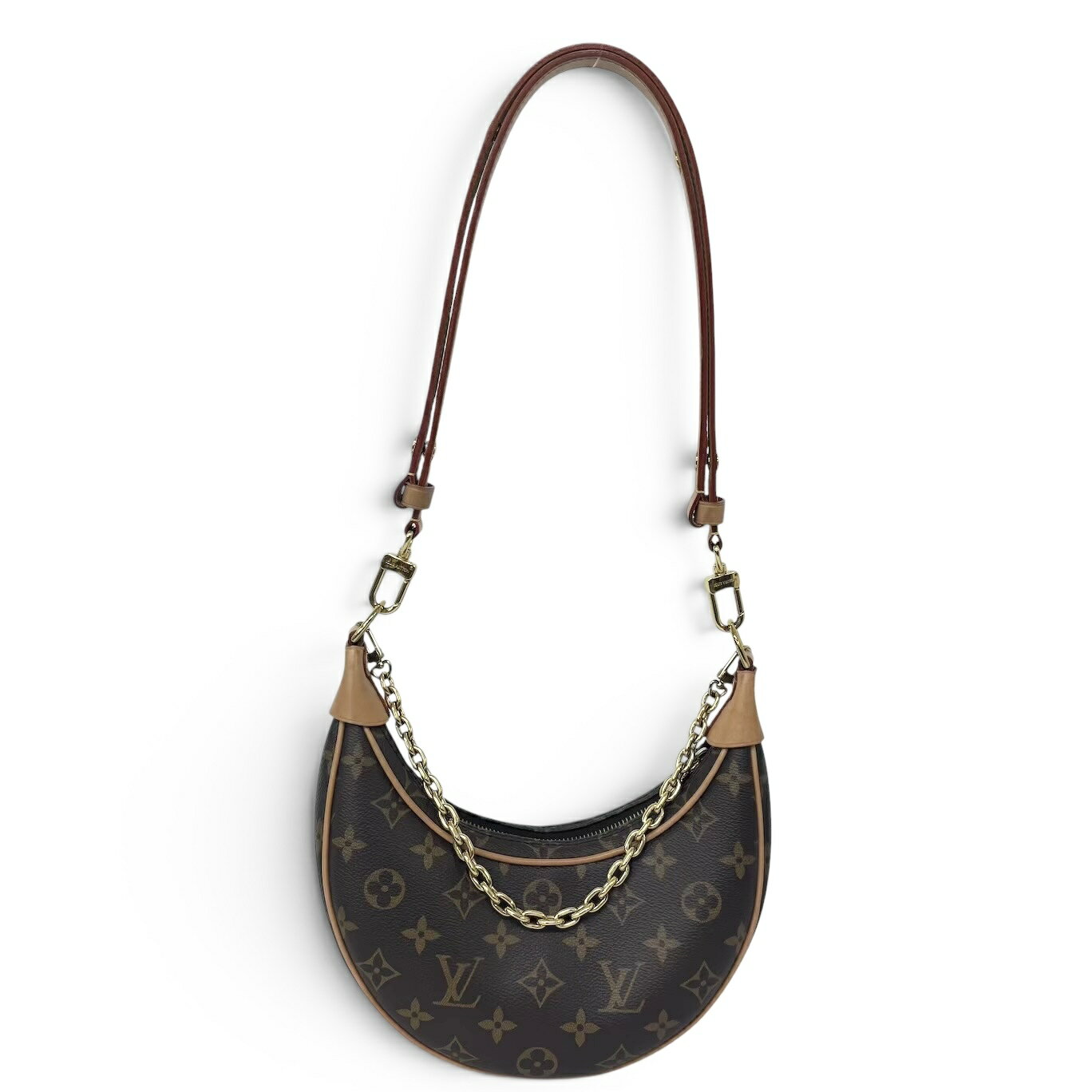 乐天商城 - LOUIS VUITTON ルイヴィトン ループ モノグラム ショルダーバッグ ハンドバッグ 半月型 ミニバッグ ICチップ確認済み レディース
