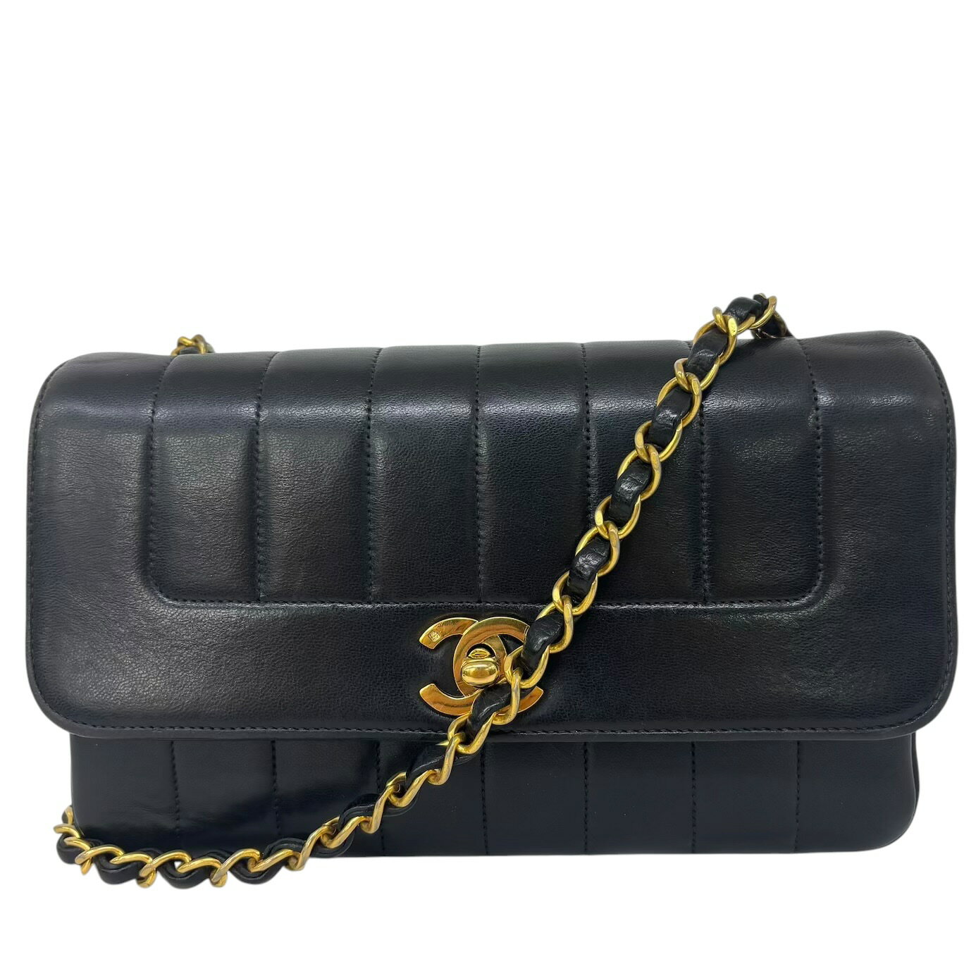 乐天商城 - CHANEL シャネル マドモアゼル チェーンショルダーバッグ ラムスキン ブラック 2番台 レディース