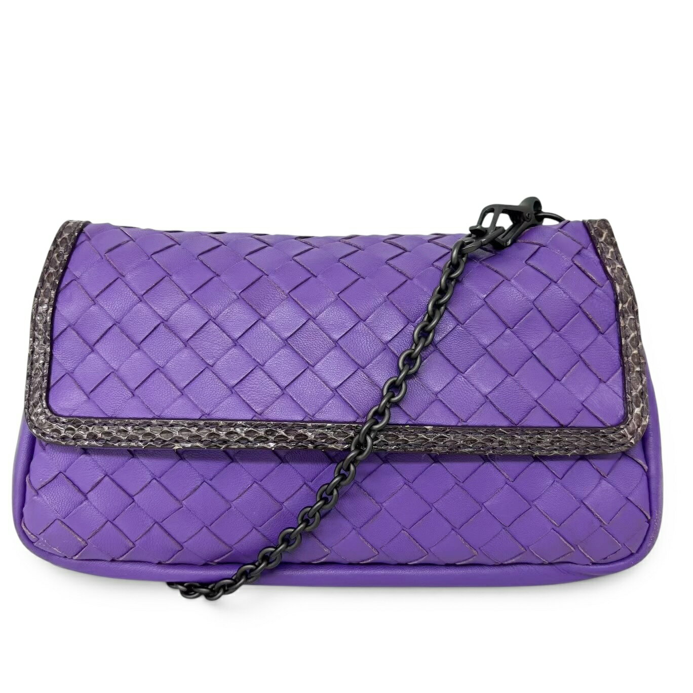 乐天商城 - BOTTEGA VENETA ボッテガヴェネタ オリンピア ミディアム イントレチャート チェーンショルダーバッグ ラムスキン パープル レディース