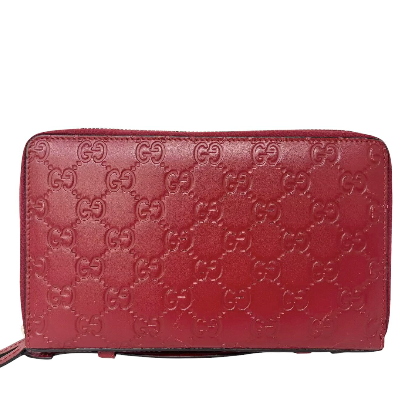 乐天商城 - GUCCI グッチ グッチシマ ラウンドジップ 長財布 レザー レッド レディース