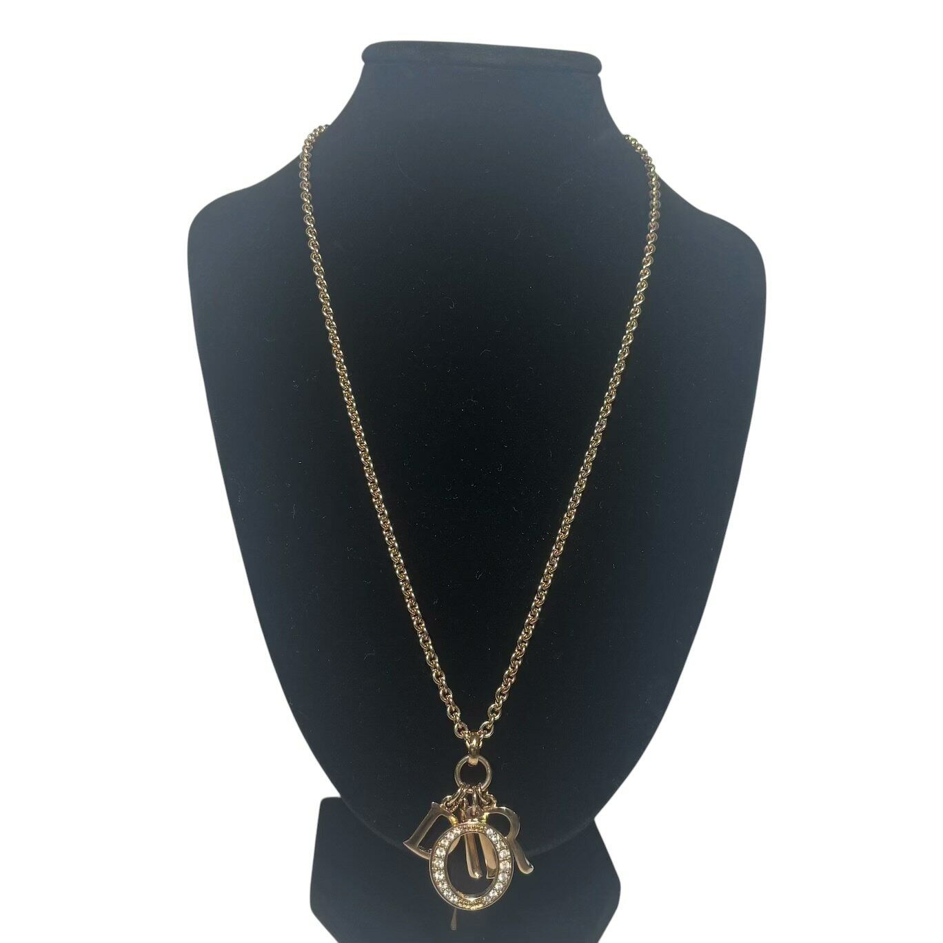 乐天商城 - クリスチャンディオール Dior ロゴ チャーム ネックレス ゴールド