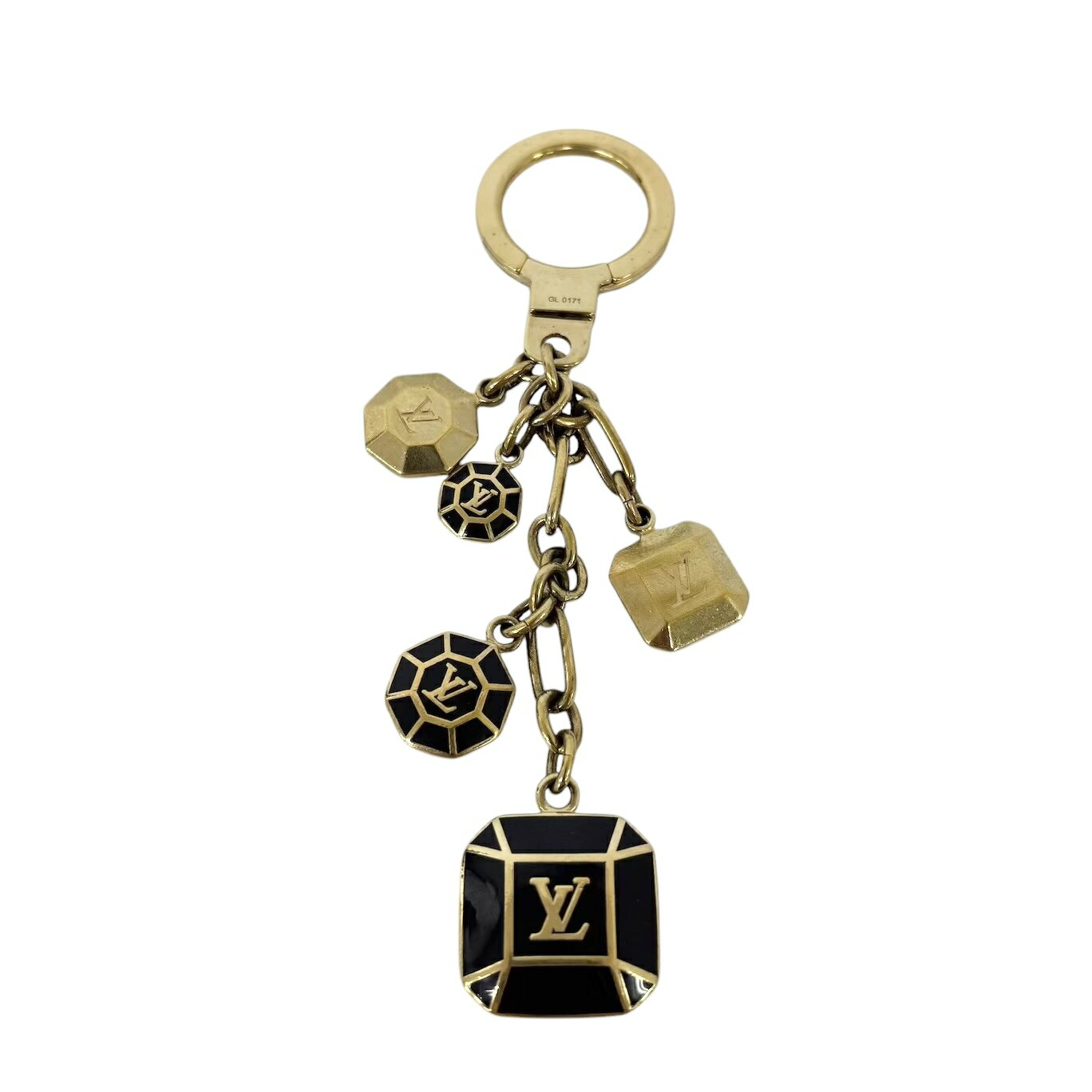 乐天商城 - LOUIS VUITTON ルイヴィトン ポルトクレ カボション キーホルダー バッグチャーム ゴールド M66001 レディース