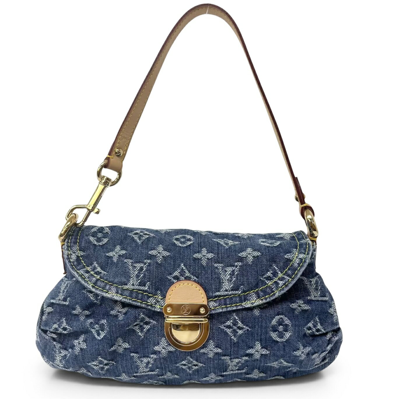 乐天商城 - LOUIS VUITTON ルイヴィトン モノグラムデニム ミニプリーティ ハンドバッグ ワンショルダーバッグ ブルー M95050 レディース