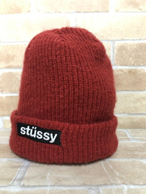 【中古】 Stussy ステューシー ロゴビーニー レッド 111386542