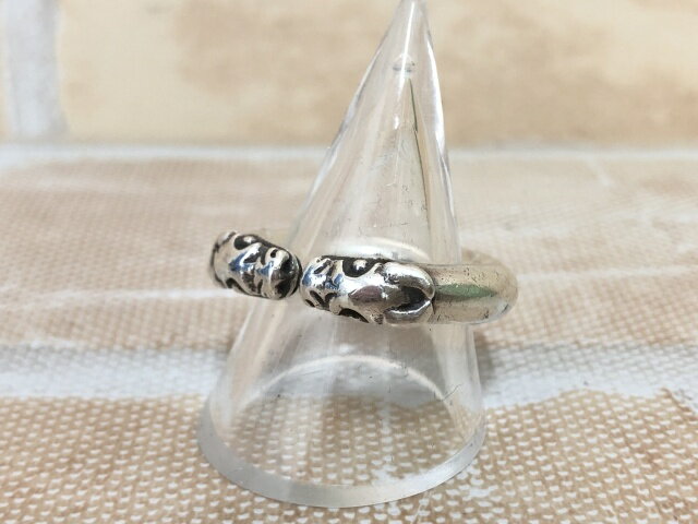 【中古】 インボイス有 CHROME HEARTS クロムハーツ DBL DOG ダブルドッグ リング 16号 111413114