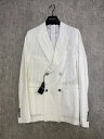 【中古】23SS EMPORIO ARMANI エンポリオアルマーニ ブレザー テーラード ジャケット 麻 パンチド ホワイト 46 33887057(4)