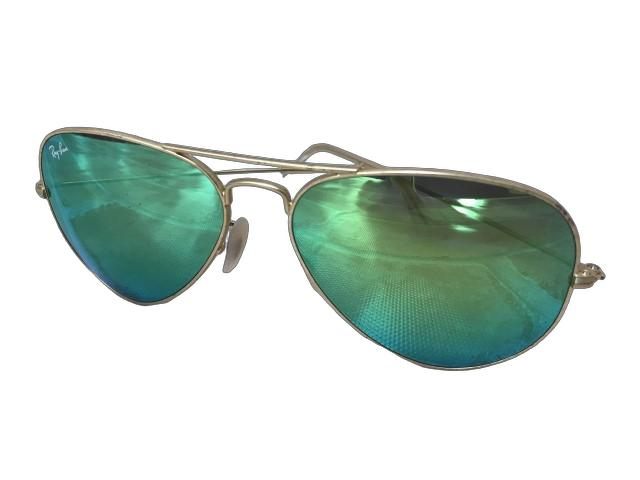 【中古】Ray-Ban レイバン ティアドロップ　ミラー　サングラス グリーン 44837145