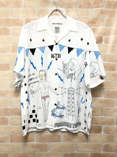 【中古】 WACKO MARIA ワコマリア アロハシャツ 半袖 世界平和プロジェクト ホワイト M 111411096 【中古】 WACKO MARIA ワコマリア アロハシャツ 半袖 世界平和プロジェクト ホワイト M 111411096