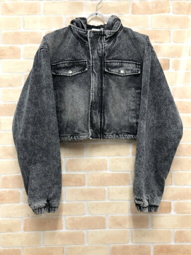 【中古】 X-GIRL エックスガール HOODED DENIM JACKET ブラック M 111433353 【中古】 X-GIRL エックスガール HOODED DENIM JACKET ブラック M 111433353