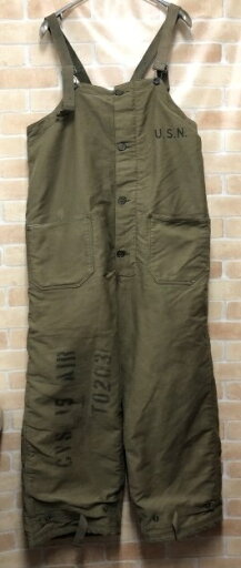 【中古】 U.S.NAVY ユーエスネイビー 40s デッキパンツ オーバーオール カーキ M 111431808 【中古】 U.S.NAVY ユーエスネイビー 40s デッキパンツ オーバーオール カーキ M 111431808