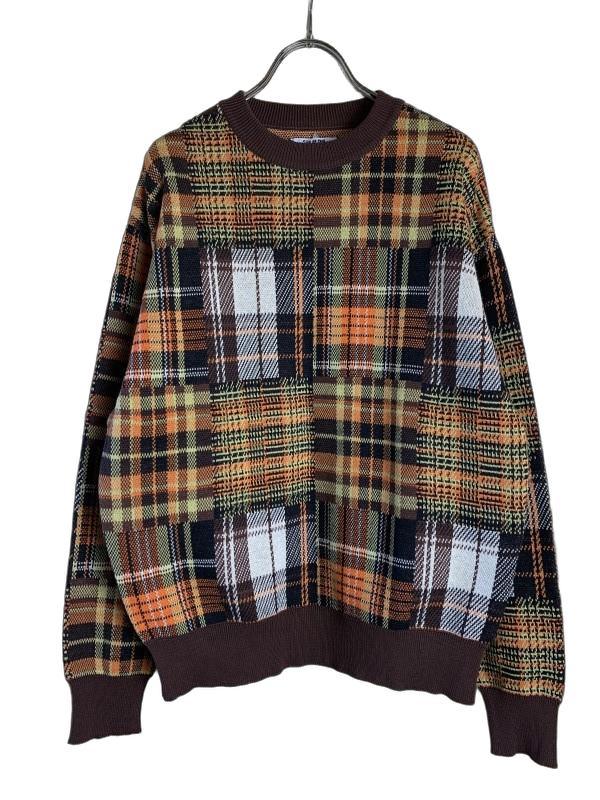 SON OF THE CHEESE サノバチーズ チェック柄ニット　セーター　MANDARIN C100 KNIT　SC1820-KN08 マル..