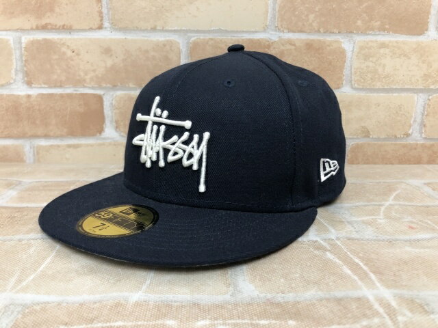 【中古】 Stussy×NEW ERA ステューシー×ニューエラ キャップ 帽子 1311038 ネイビー 7 1/4 111440512